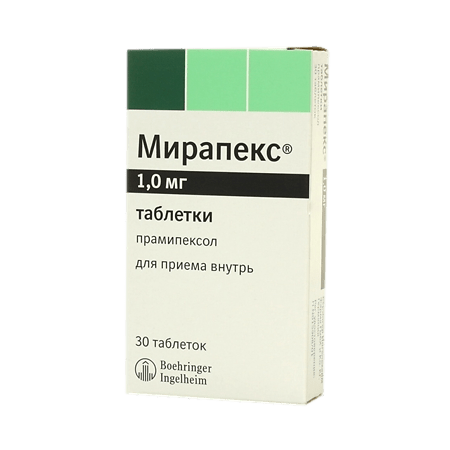Мирапекс, таблетки 1 мг 30 шт