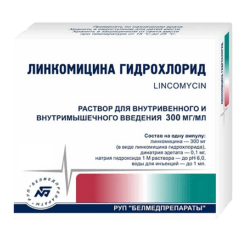 Lincomycin hydrochloride, 300 mg/ml 1 ml 10 pcs.
