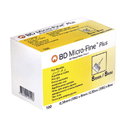 Иглы BD Micro-Fine Plus 0,30 мм (30G) х 8 мм, 100 шт