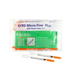 BD Micro-Fine Plus Insulin Syringe 0.5 ml/U-100 30G (0.30 mm x 8 mm), 10 pcs.