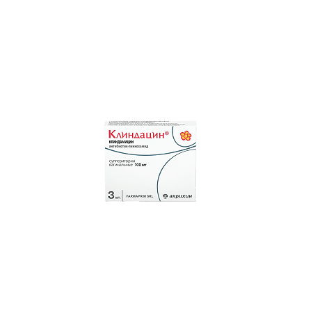 Clindacin, vaginal suppositories 100 mg 3 pcs