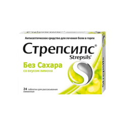 Strepsils lemon b/sugar, tablets 24 pcs