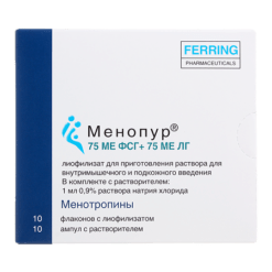 Менопур, лиофилизат 75 ме фсг+75 ме лг 10 шт