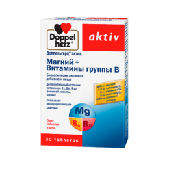 Doppelgerz Aktiv Magnesium + B vitamins, tablets, 30 pcs.