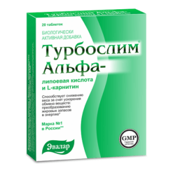 Turboslim Alpha-lipoic acid and L-carnitine, tablets, 20 pcs.