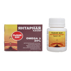Fish Oil Amber Drop with Vitamin A, Capsules 300 mg, 100 pcs.