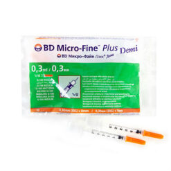 BD Micro-Fine Plus Demi Insulin Syringe 0.3ml/U-100 30G (0.30mm x 8mm) with Integral Needle, 10 pcs.