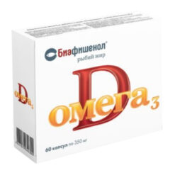 Fish Oil Biafishenol Omega-3, with vitamin d3, capsules, 60 pcs.