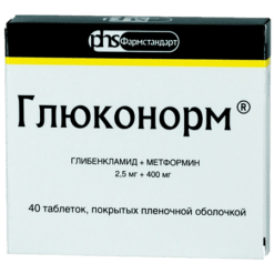 Glukonorm, 2.5mg+400 mg 40 pcs