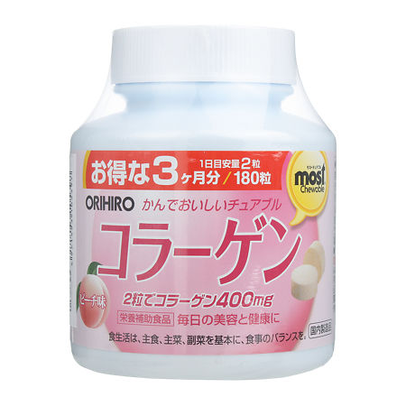 Orihiro Коллаген, таблетки жевательные со вкусом персика 180 шт.