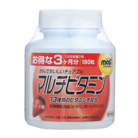 Orihiro Мультивитамины, таблетки жевательные со вкусом клубники 180 шт.