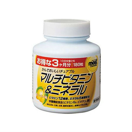 Orihiro Мультивитамины и минералы, таблетки жевательные со вкусом манго 180 шт.