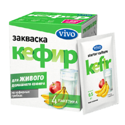 Закваска Vivo Кефир 500 мг пакетики, 4 шт.