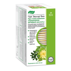 Tea Evalar Bio With Increased Uric Acid, filter bags, 1.5 g, 20 pcs.
