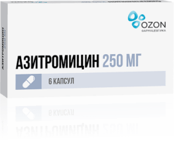 Azithromycin, 250 mg capsules 6 pcs