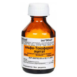 Alpha-Tocopherol Acetate (vitamin E), 100 mg/ml 20 ml