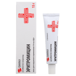 Erythromycin, ointment 10000 units/g tube 15 g