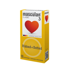 Презервативы Masculan Ribbed+Dotted classic с колечками и пупырышками, 10 шт