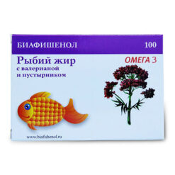 Fish Oil Biafishenol Omega-3, with valerian and motherwort, capsules, 100 capsules.