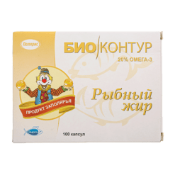 Fish (fish) oil BioContour Food Capsules, 100 pcs