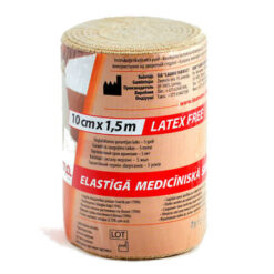 Lauma elastic medical bandage BP with clasp 10 cm x 1.5 m, 1 pc