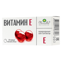 Vitamin E (Tocopherol Acetate) Mirrola capsules, 10 pcs