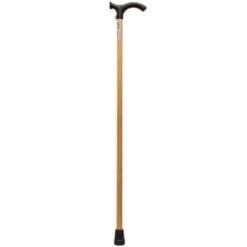 Wooden cane with plastic handle, 1 pc