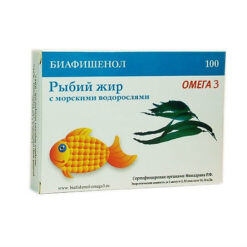 Fish oil Biafishenol, with seaweed, capsules 100 pcs.