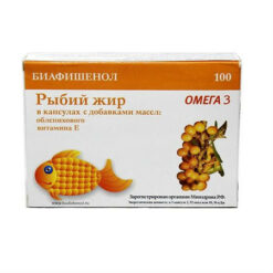 Fish oil Biafishenol with sea buckthorn oil and vitamin E capsules 100 pcs,