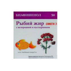 Fish oil Biafishenol Omega-3 with valerian and motherwort capsules 50 pcs.