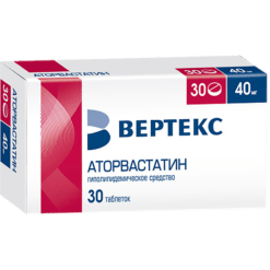 Аторвастатин-Вертекс, 40 мг 30 шт
