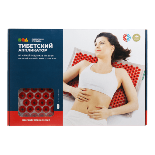 Massager Tibetan applicator on a soft backing 41x60 cm red