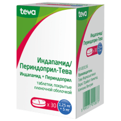 Indapamide/Perindopril-Teva, 1.25mg+5 mg 30 pcs