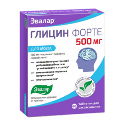 Glycine Forte Evalar 500 mg tablets 0.58 g, 60 pcs.