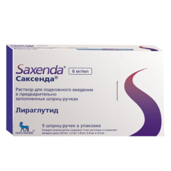 Саксенда, 6 мг/мл 3 мл картриджи в шприц-ручках 5 шт