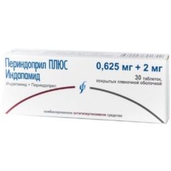 Perindopril PLUS Indapamide, 0.625 mg+2 mg 30 pcs