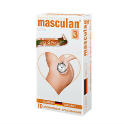 Masculan 3 Ultra Extension Condoms with Rings, Nubbins and Anesthetic, 10 pcs
