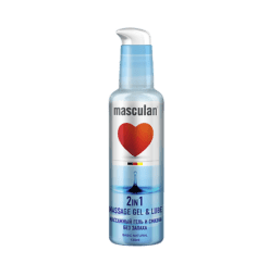 Massage gel and lubricant Maskulan 2 in 1 with odorless dispenser, 130 ml 1 pc