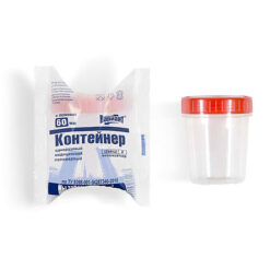 Medical sterile container for biomaterial collection with spoon, 60 ml 1 pc