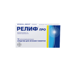 Relief Pro, rectal 40 mg+1 mg 12 pcs