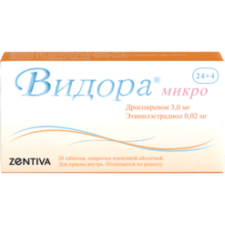 Vidora Micro, 3 mg+0.02 mg 24+4 pcs.