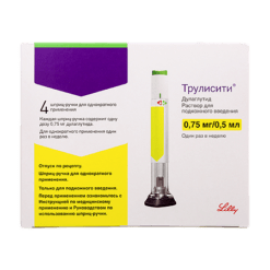 Trulicity,extract 0.75 mg/0.5 ml 0.5 ml syringes in syringe pens 4 pcs
