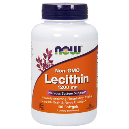 Now Lecithin Лецитин соевый 1200 мг желатиновые капсулы, 100 шт.