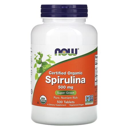 Now Spirulina Спирулина 500 мг таблетки, 500 шт.