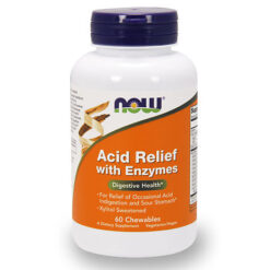 Now Acid Relief with Enzymes Антацид с энзимами таблетки для рассасывания, 60 шт.