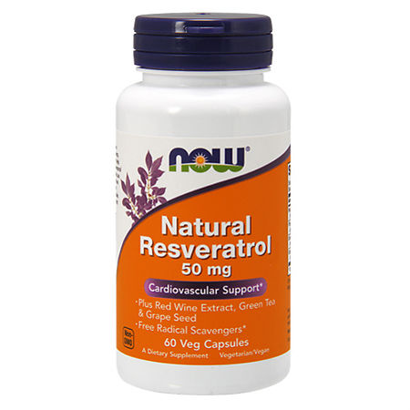 Now Natural Resveratrol Ресвератрол 50 мг капсулы вегетарианские, 60 шт.