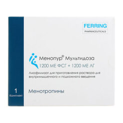 Менопур Мультидоза, лиофилизат 1200 ме фсг+1200 ме лг