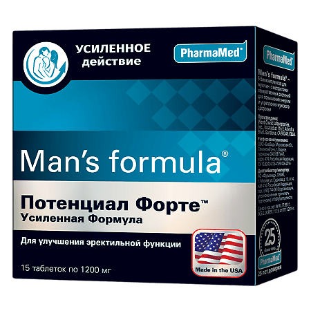 Менс формула Потенциал форте усиленная форма таблетки, 15 шт.