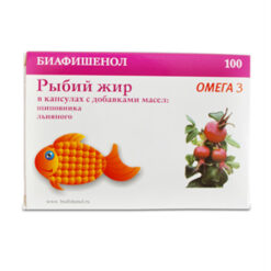 Fish Oil Biafishenol with rosehip and flax oil, capsules, 100 pcs.