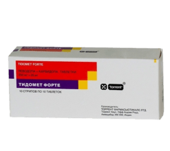 Tidomet Forte, tablets 250 mg+25 mg 100 pcs